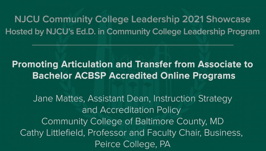 Promoting Articulation and Transfer from Associate to Bachelor ACBSP Accredited Online Programs video title