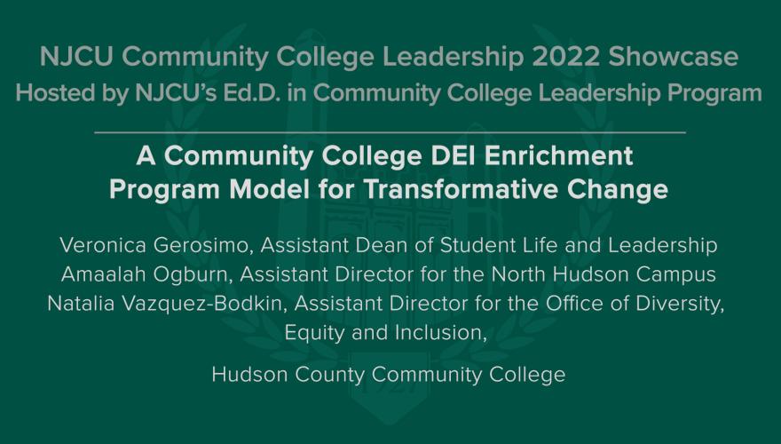 A Community College DEI Enrichment Program Model Recording