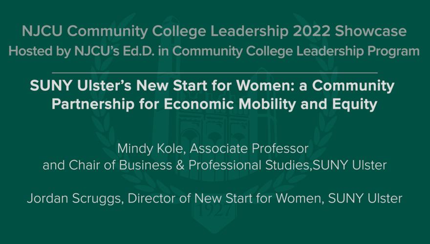 Suny Ulsters New Start for Women a Community Partnership for Economic Mobility and Equity