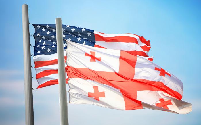 Flags of Georgia and the USA