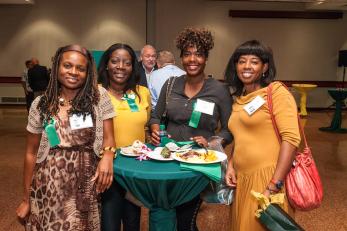 young alumni at homecoming event