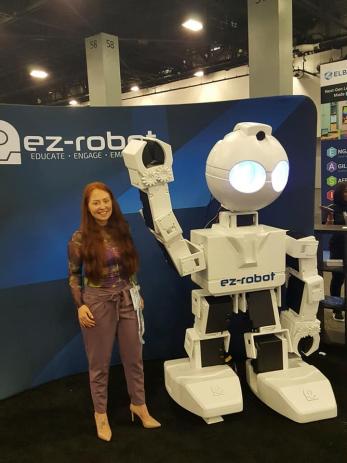 woman and robot