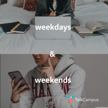 weekdays weekends TalkCampus 