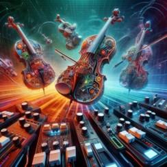 VIOLINS FLOATING ARTISTICALLY